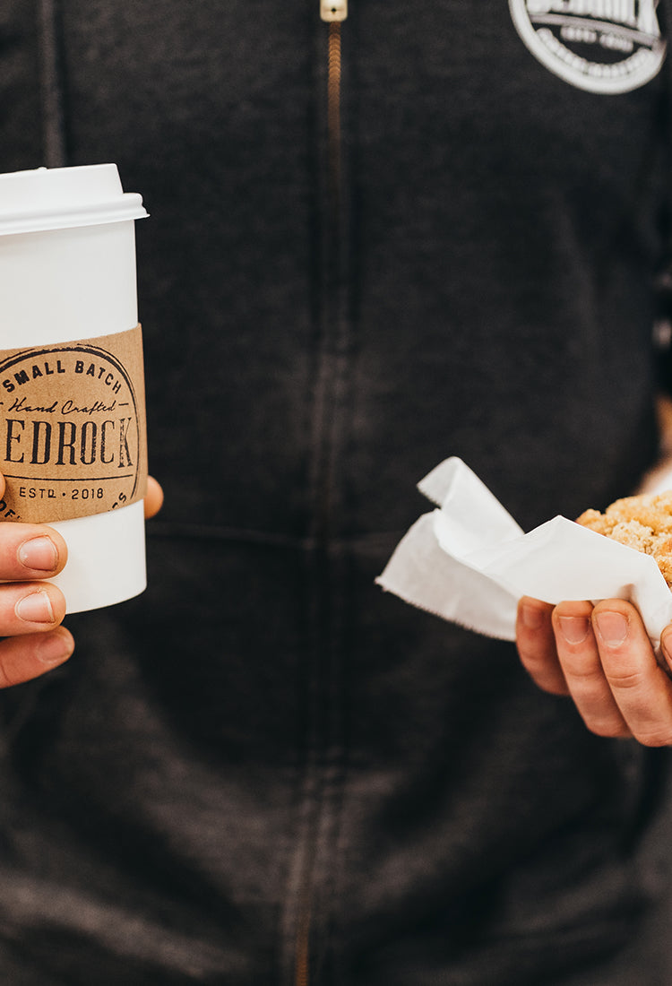 To go cup of coffee with muffin